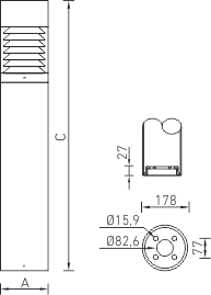 Парковый светильник TERES F126 black