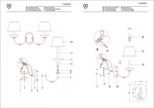 Настенный светильник MW-Light Магеллан латунь 713020502