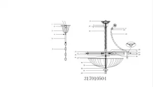 Потолочный светильник MW-Light Афродита бронзовый 317010504