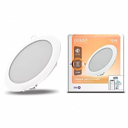 Светильник даунлайт Gauss Smart Home 16W 1500lm 2700К 220-240V IP20 165*38мм диммируемый LED 1/30