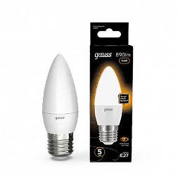 Лампа Gauss Свеча 9.5W 890lm 3000К E27 LED 1/10/100